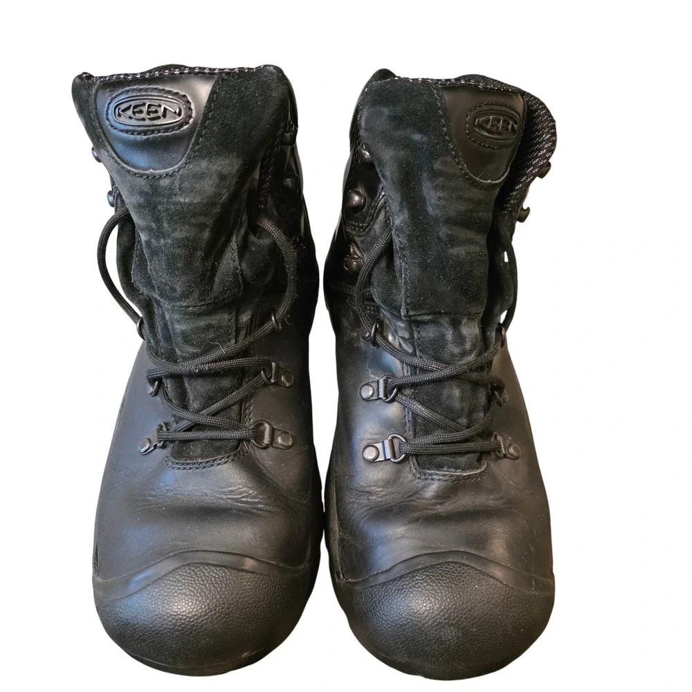 Keen Waterproof Black Leather Hiking Boots Mens 12 Lace Up‎ Mid Top GDC 0511
